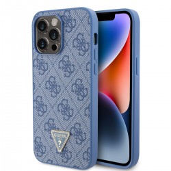 Guess iPhone 14 Pro Max Hülle Case Cover Triangle Diamond Strass 4G Blau