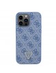 Guess iPhone 14 Pro Max Hülle Case Cover Triangle Diamond Strass 4G Blau