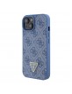 Guess iPhone 15 Hülle Case Cover Triangle Diamond Strass 4G Blau