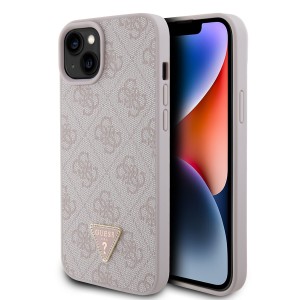Guess iPhone 15 Plus Case Triangle Diamond Rhinestone 4G Pink