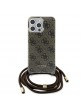 Guess iPhone 15 Pro Max Case Cover Crossbody Cord 4G Brown