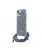 Guess iPhone 15, 14, 13 Case Cover Crossbody Cord 4G Blue