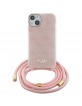 Guess iPhone 15, 14, 13 Hülle Case Cover Crossbody Cord 4G Rosa