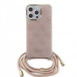Guess iPhone 15 Pro Max Hülle Case Cover Crossbody Cord 4G Rosa