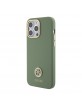 Guess iPhone 15 Pro Case Silicone Diamond Rhinestone Logo 4G Green