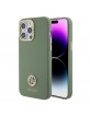Guess iPhone 15 Pro Max Case Silicone Diamond Rhinestone Logo 4G Green