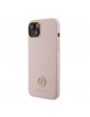 Guess iPhone 15 Plus, 14 Plus Hülle Case Silikon Diamond Strass Logo 4G Rosa