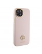 Guess iPhone 15 Plus, 14 Plus Hülle Case Silikon Diamond Strass Logo 4G Rosa