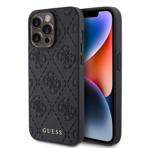 Guess iPhone 15 Pro Max Case Cover Stamped 4G Black