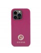Guess iPhone 15 Pro Hülle Case Cover Diamond Strass 4G Pink