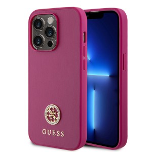 Guess iPhone 15 Pro Max Hülle Case Cover Strass Diamond 4G Pink