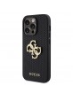 Guess iPhone 15 Pro Case Cover Glitter 4G Perforated Black