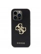 Guess iPhone 15 Pro Hülle Case Cover Glitter 4G Perforated Schwarz