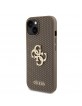 Guess iPhone 15 Hülle Case Cover 4G Glitter Perforated Braun