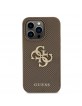 Guess iPhone 15 Pro Case Cover 4G Glitter Perforated Brown