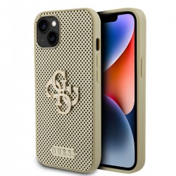Guess iPhone 15 Hülle Case Cover 4G Glitter Perforated Gold