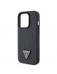 Guess iPhone 15 Pro Case Cover Croco Triangle Logo Black