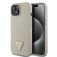 Guess iPhone 15 14 13 Hülle Case Triangle Croco Gold