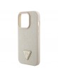 Guess iPhone 15 Pro Case Croco Cover Triangle Beige