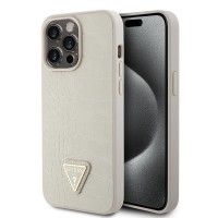 Guess iPhone 15 Pro Max Hülle Case Triangle Croco Gold
