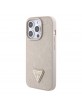 Guess iPhone 15 Pro Max Hülle Case Triangle Croco Beige