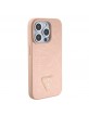 Guess iPhone 15 Pro Case Croco Cover Triangle Pink