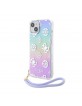Guess iPhone 15 14 13 Hülle Case Stap Peony Glitter Lila