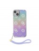 Guess iPhone 15 14 13 Case Stap Peony Glitter Purple