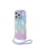 Guess iPhone 15 Pro Hülle Case Stap Peony Glitter Lila