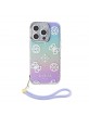 Guess iPhone 15 Pro Hülle Case Stap Peony Glitter Lila