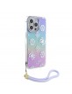 Guess iPhone 15 Pro Max Hülle Case Stap Peony Glitter Violett