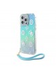 Guess iPhone 15 Pro Max Case Stap Peony Glitter Turquoise