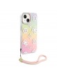 Guess iPhone 15 14 13 Case Stap Peony Glitter Pink