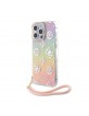 Guess iPhone 15 Pro Case Stap Peony Glitter Pink