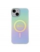 Guess iPhone 15 Plus 14 Plus Hülle Case Cover MagSafe IML Iridescent Türkis