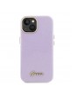 Guess iPhone 15 Case Cover Glossy Script Glitter Lilac