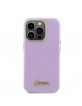 Guess iPhone 15 Pro Case Cover Glossy Script Glitter Lilac