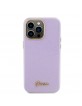Guess iPhone 15 Pro Max Hülle Case Cover Glossy Script Glitter Lila