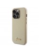 Guess iPhone 15 Pro Case Cover Glossy Script Glitter Gold