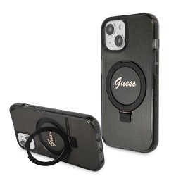 Guess iPhone 15 14 13 Case MagSafe Ring Stand Black