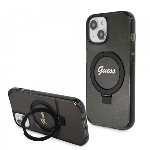 Guess iPhone 15 14 13 Case MagSafe Ring Stand Black