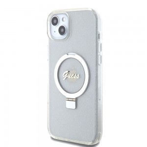 Guess iPhone 15 Plus 14 Plus Case MagSafe Ring Stand Transparent