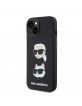 Karl Lagerfeld iPhone 15 14 13 Hülle Case K & C Head Silikon Schwarz
