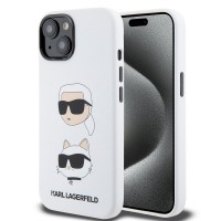 Karl Lagerfeld iPhone 15 14 13 Case K & C Head Silicone White