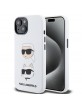 Karl Lagerfeld iPhone 15 14 13 Hülle Case K & C Head Silikon Weiß