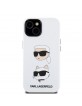 Karl Lagerfeld iPhone 15 14 13 Hülle Case K & C Head Silikon Weiß