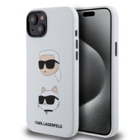 Karl Lagerfeld iPhone 15 Plus / 14 Plus Case K & C Head Silicone White
