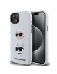 Karl Lagerfeld iPhone 15 Plus / 14 Plus Hülle Case K & C Head Silikon Weiß