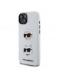 Karl Lagerfeld iPhone 15 Plus / 14 Plus Hülle Case K & C Head Silikon Weiß