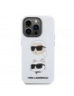 Karl Lagerfeld iPhone 15 Pro Hülle Case K & C Head Silikon Weiß